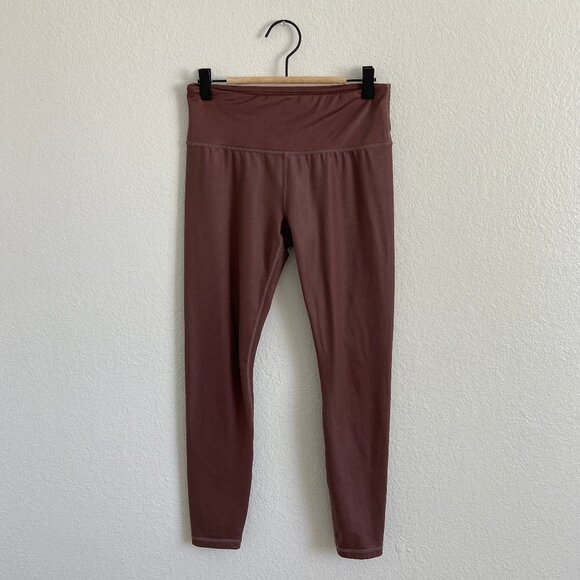 Athleta Elation Shimmer Tight Cinnamon Brown Pull On High Waist Leggings Small - Picture 2 of 9